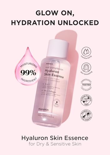 Hanskin Hyaluronic Skin Essence for Dry, Dull, Sensitive Skin - Hydrating Toner, Korean Skincare [5.07 fl. oz.]  
Hanski