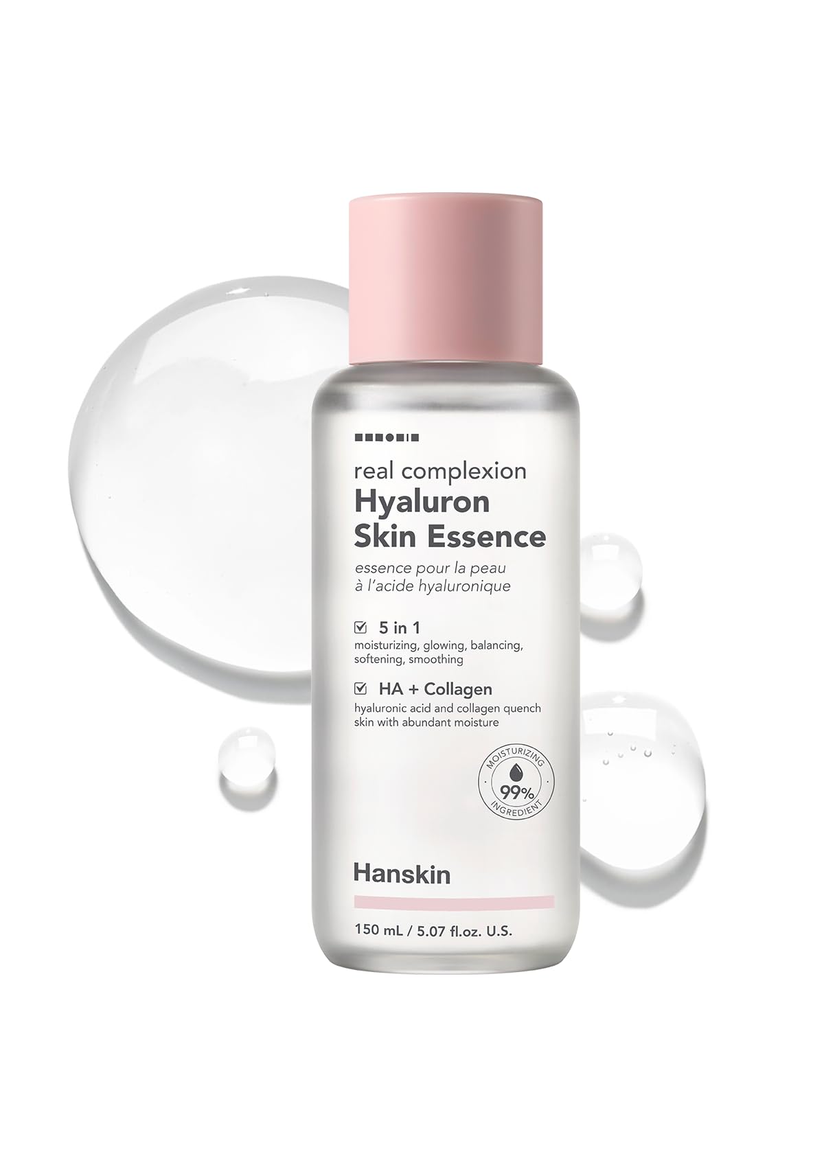 Hanskin Hyaluronic Skin Essence for Dry, Dull, Sensitive Skin - Hydrating Toner, Korean Skincare [5.07 fl. oz.]  
Hanski