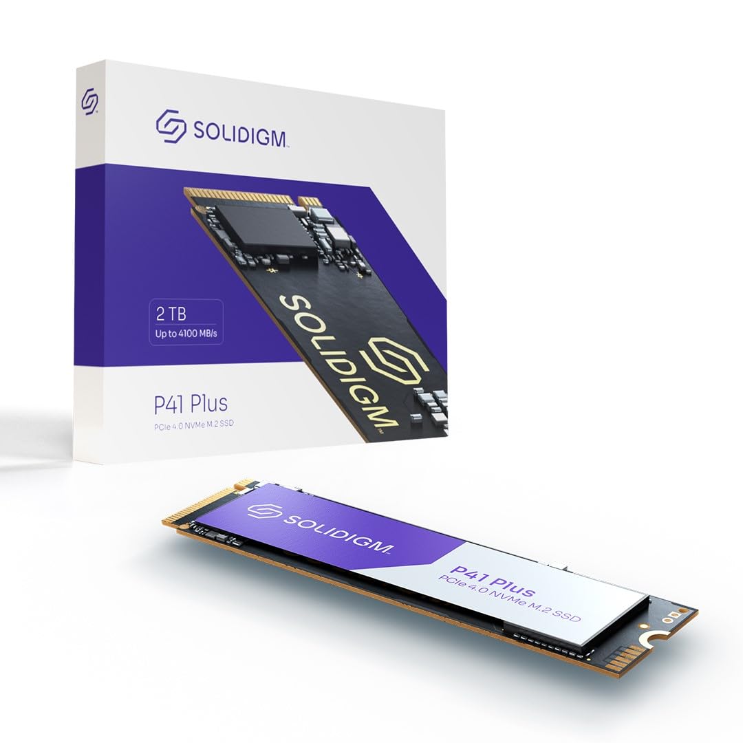 Solidigm P41 Plus Series 2TB PCIe GEN 4 NVMe Solid State Drive for Gaming and Streaming
| Solidigm P41 Plus Series 2TB