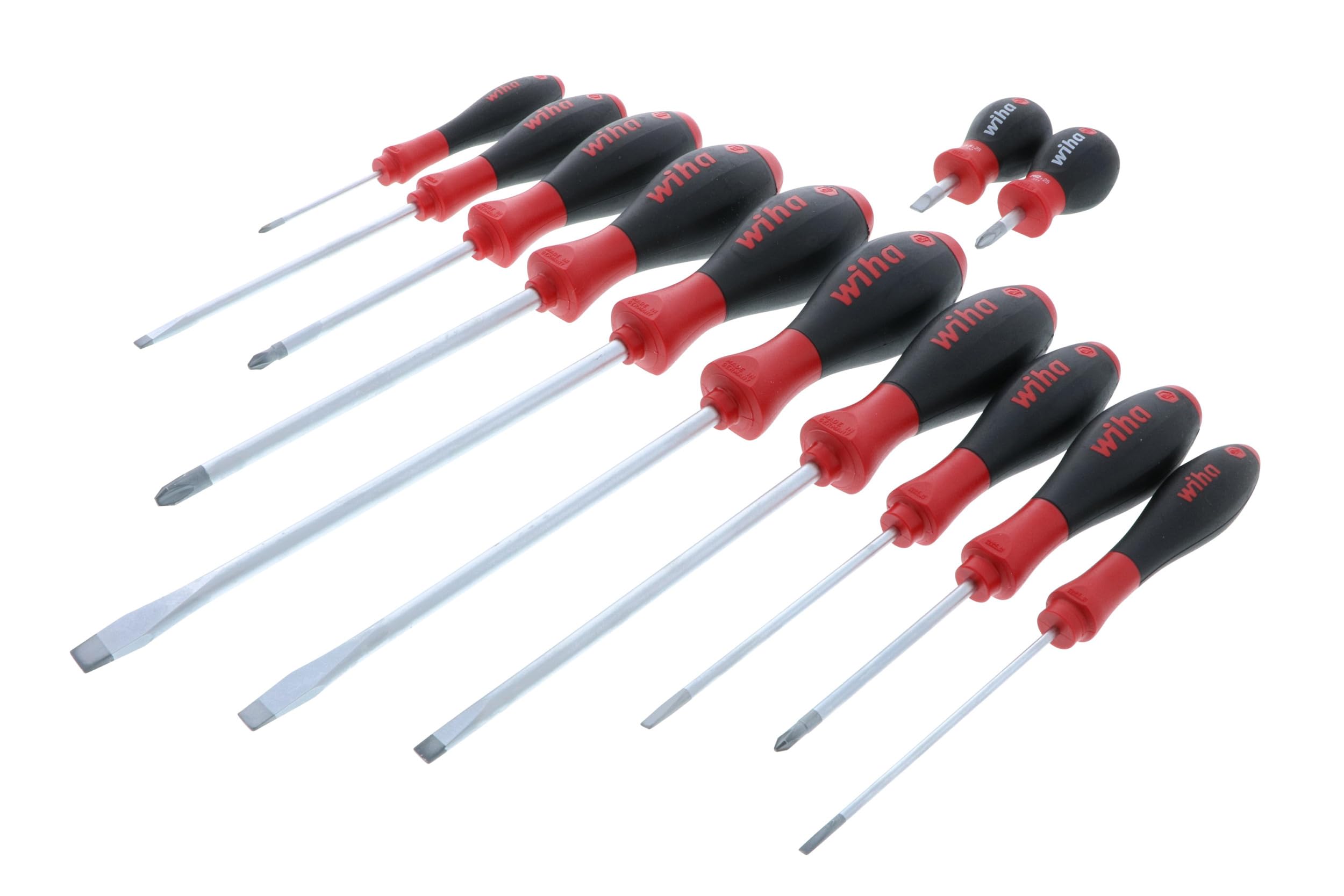 Wiha 30297 12-Piece Slotted and Phillips Screwdriver Set for Woodworkers with Soft Finish Handles
| Wiha 30297 12-Piece